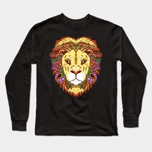 Leo Lion Head Zodiac Sign Astrology Long Sleeve T-Shirt